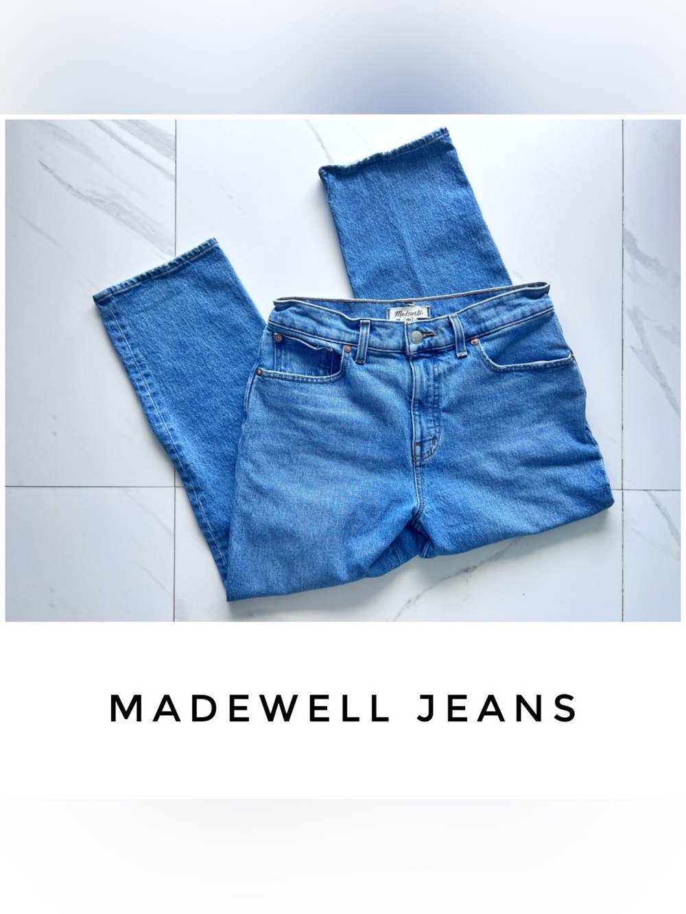 Madewell jeans size 28p 28 petite blue 90s Straight Crop Jean